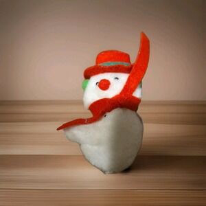 VINTAGE PLUSH SNOWMAN PENCIL HUGGER CLIP CHRISTMAS DAN DEE 3"